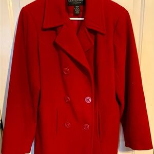 Centigrade Women's Classic Red Pea Coat